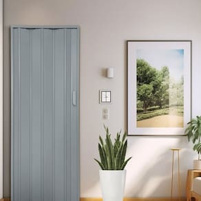 Kit com 6 Portas Sanfonada de Pvc 210x105cm Bariri Cinza Granizo