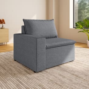 Sofá Modular com Braço Esquedo 105cm Zen Cabecasa Madeiramadeira Grafite