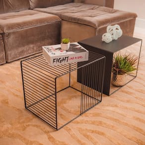 Mesa de Centro Murilo Estilo Industrial Ambiente Principal Escritório Preto