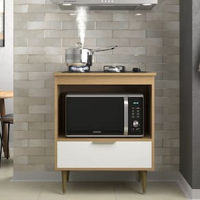 Balcão Cooktop 4 Bocas 60 Cm Pérola Nogal /Branco