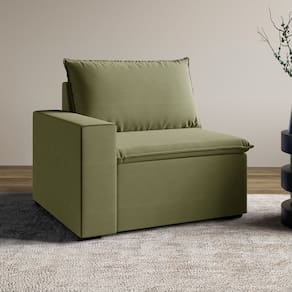 Sofá Modular com Braço Esquedo 105cm Zen Cabecasa Madeiramadeira Verde Salvia