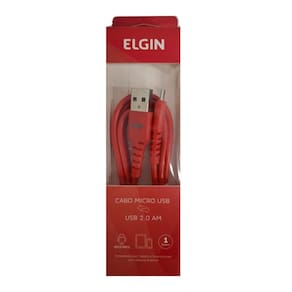 Cabo Micro USB para USB 2.0 AM Elgin 1m Vermelho