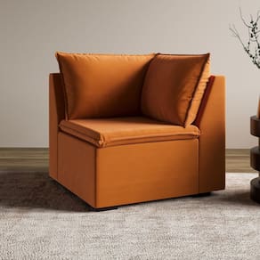 Sofá Modular de Canto 90cm Zen Cabecasa Madeiramadeira Mostarda
