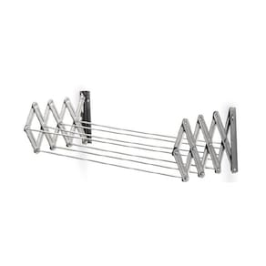 Varal Sanfonado Parede Apartamento Retrátil 600mm Acbt Aço
