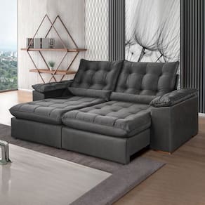 Sofá Retrátil e Reclinável 3 Lugares 230cm Dubai Cinza