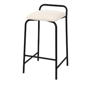 Banqueta Industrial Linx Média com Assento Estofado Preto/Off White