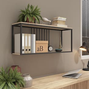 Rack para Tv até 40 Polegadas Aéreo Onix Preto /Amadeirado