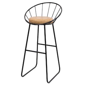 Banco Alto Sunset Banqueta Estofada Balcão Cozinha Churrasqueira Preto/ Caramelo