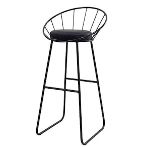 Banco Alto Sunset Banqueta Estofada Balcão Cozinha Churrasqueira Preto