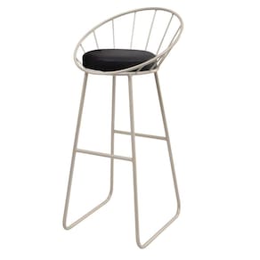 Banqueta Alta Champanhe Sunset Estofada Macio Decor Industrial Champanhe/ Preto
