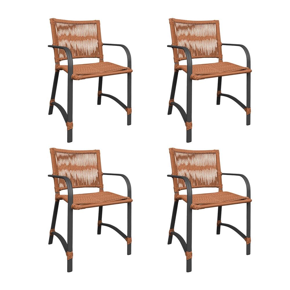 Kit 4 Cadeiras Resort Alumínio Fibra Torcida Terracota