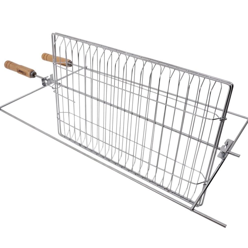 Grelha Giratória Grande Aço 85 Cm X 38 Cm Aço
