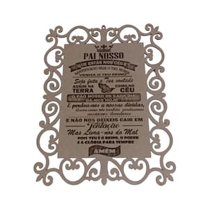 Placa Pai Nosso Evangelico Cor Natural