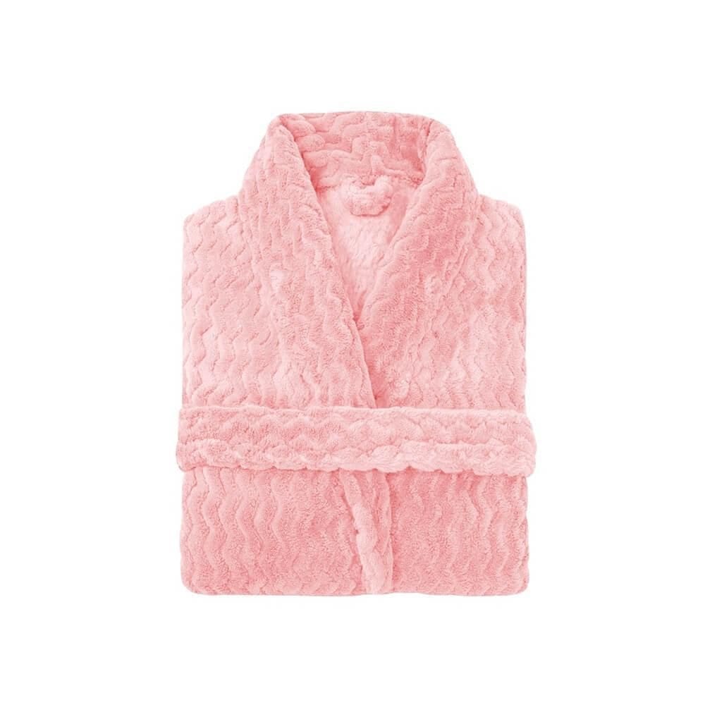 Roupão De Microfibra Wave Tamanho G Rosa - Andreza