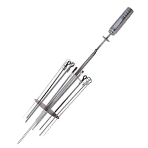 Espeto Giratório Carrossel Com 8 Espetinho Em Inox Issi Gril