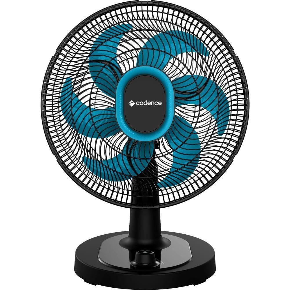 Ventilador de Mesa Cadence Refresh Turbo Pro 6 Pás Preto e AzulVTR420 220V