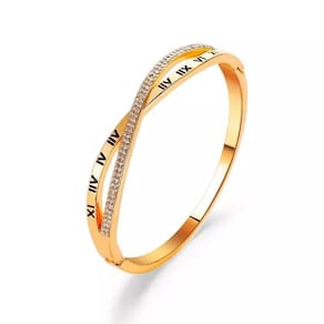 Pulseira Romana Dourada Detalhe Brilhante F5265