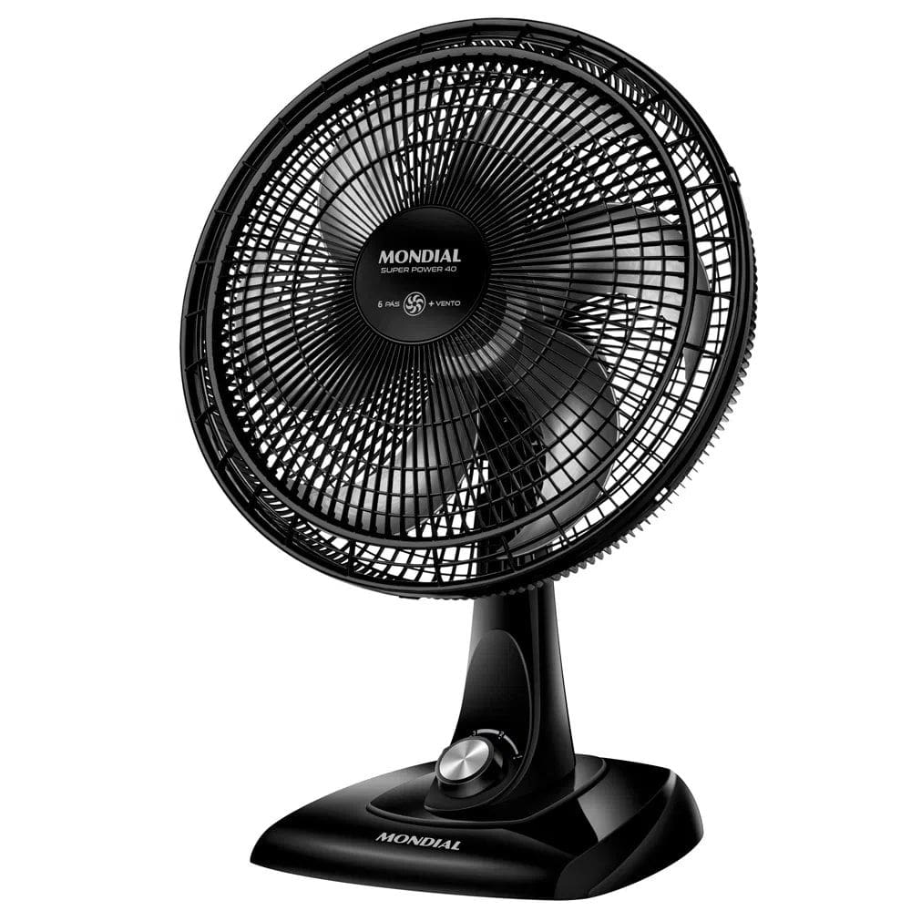 Ventilador de Mesa Mondial Super Power 40cm 6 Pás 3 Velocidades 127V Preto VSP-40-B