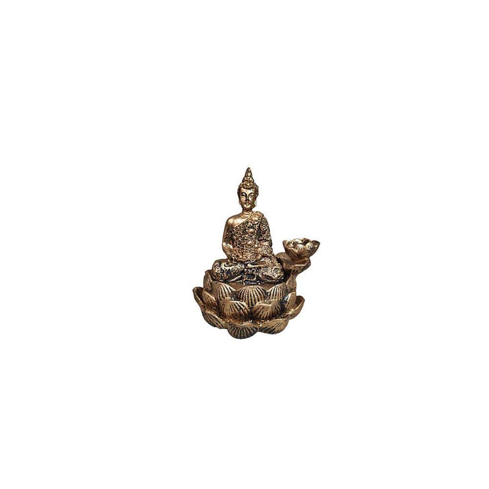 Incensario Cascata Flor De Lotus Buda Hindu Meditando Chakra