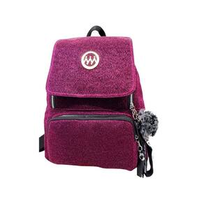 Mochila Moda Com Glitter Fashion + Pompom Xfp2064