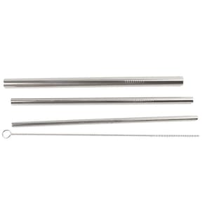 Kit 3 Canudos Inox Conjunto Reto Escova Limpeza 559Mtzi