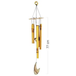 Sino De Vento 5 Tubos De Bambu Natural 77Cm 33008