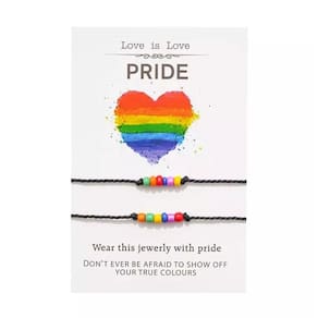 Pulseira Casal Fecho Miçangas Pride Colorida Detalhes P0078