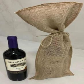 Kit 10 Sacos De Juta Para Garrafa De Vinho Tamanho 19X50