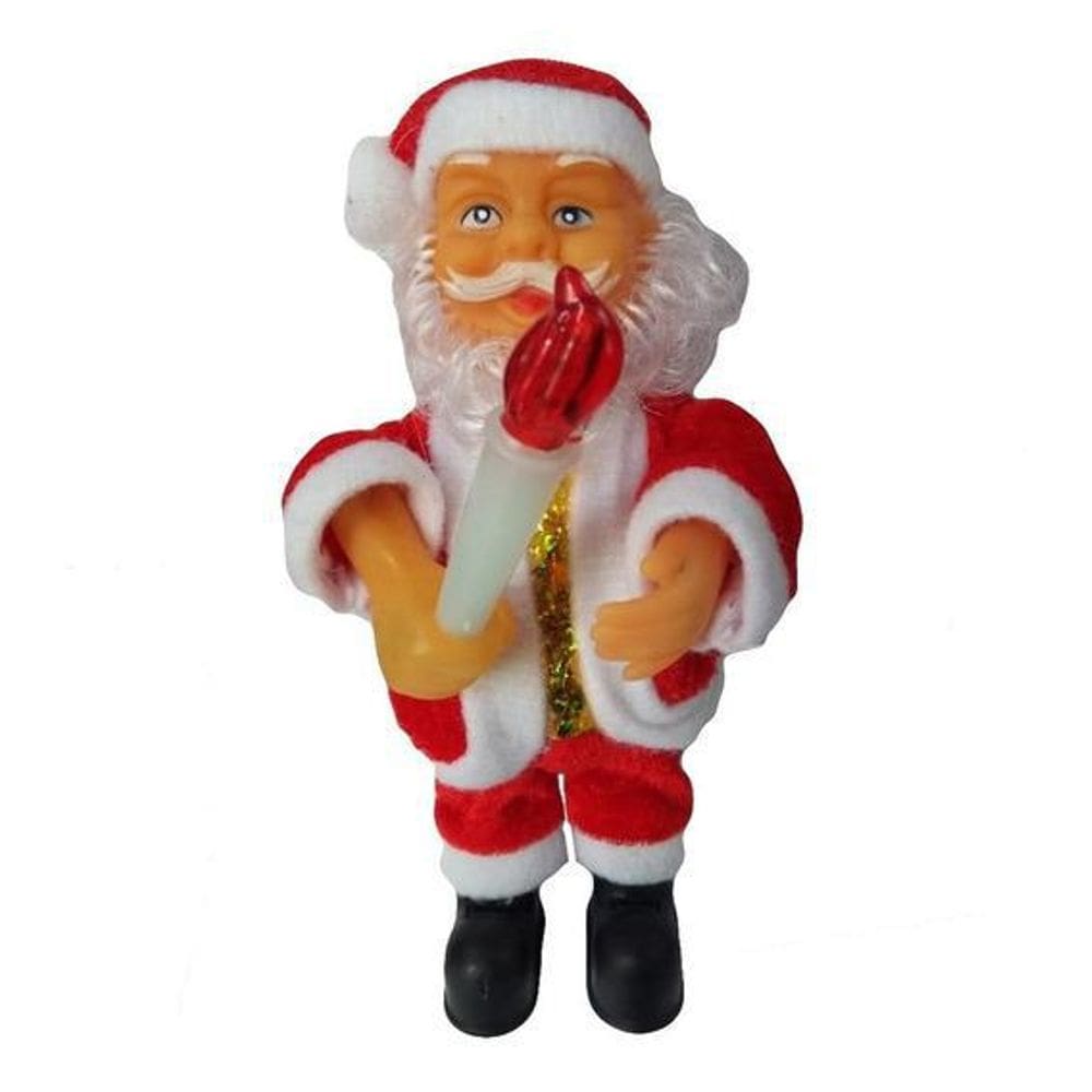 Papai Noel Musical Com Tocha 17 Cm