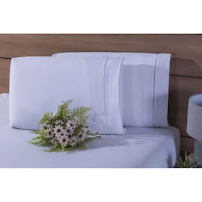 Lençol King 3 Peças C/Elástico Percal 100% Algodão 200 Fios Branco