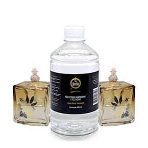 Kit 2 Lamparinas Decorativa Quatro Estações+ 500Ml De Fluido