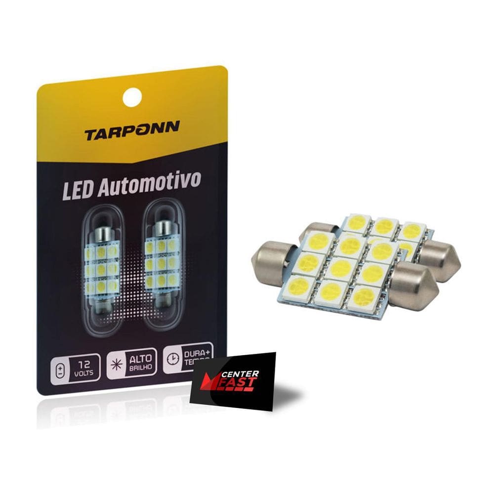 Lâmpada 6 Led Torpedo 41Mm Branco Teto Porta Malas