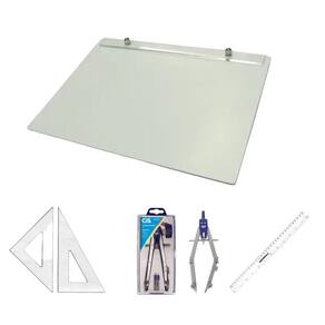 Kit Prancheta A4 Formica Par Esquadro 26 Cm Compasso Cis 303