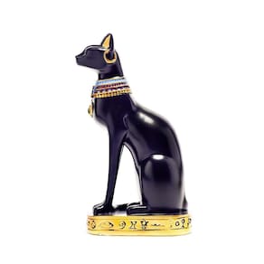 Gato Egípcio Bastet Preto 19Cm Resina
