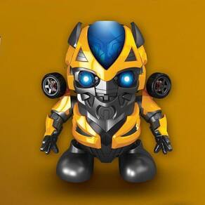 Robô Que Dança Bumblebee Com Luzes E Som Divertido