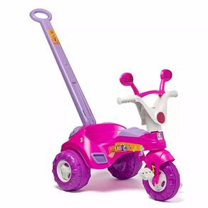 Triciclo Baby Music Rosa com Haste Cotiplas 1802
