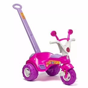 Triciclo Baby Music Rosa com Haste Cotiplas 1802