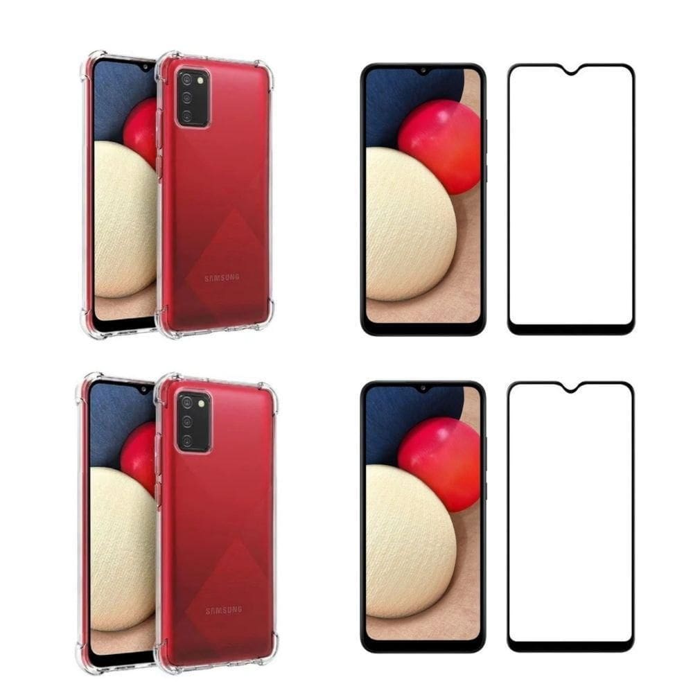 Kit 2 Capas Anti Impacto Galaxy A02S+2 Películas Vidro 3D