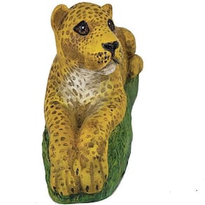 Estatueta Onça Pintada Escultura De Leopardo 03066
