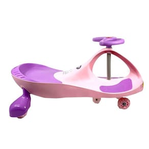 Carrinho Gira Car Infantil Rosa Com Luz Até 100Kg Zippy