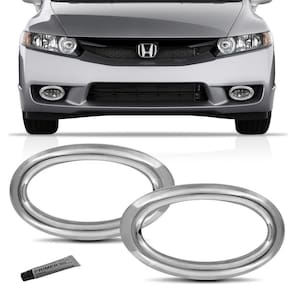 Par Aplique Cromado Farol Milha Honda New Civic 2009 A 2011
