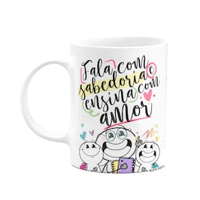 Caneca Funny Professora - Ensina com amor