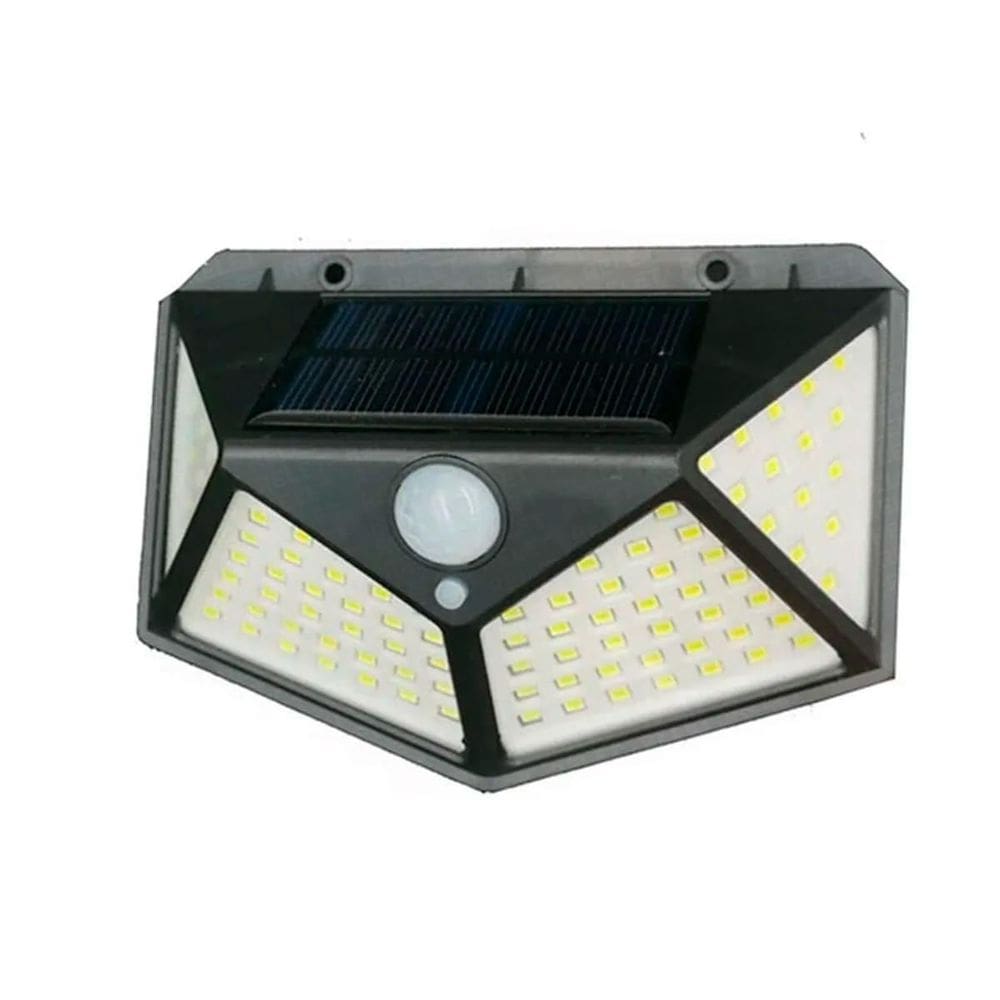 Luminária Solar Parede 100 Led Sensor Presença 3 Funções