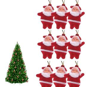 Kit 9 Mini Papai Noel Pendente Decoração Enfeite Natalino Natal para Arvore de Natal Porta Decorar