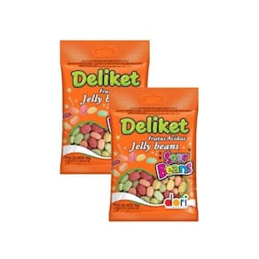 Bala Goma Jujuba Frutas Ácidas Deliket Jelly Beans 700g - 2 Unid
