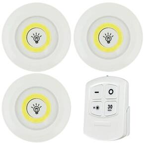 Kit Iluminação Luminária 3 Led Spots Sem Fio + Controle