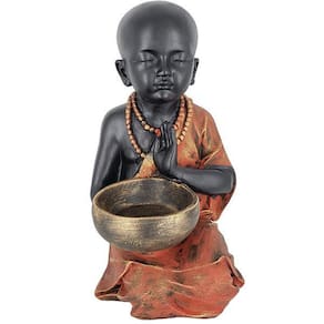 Estátua Buda Menino Com Castiçal Grande 32Cm 05028