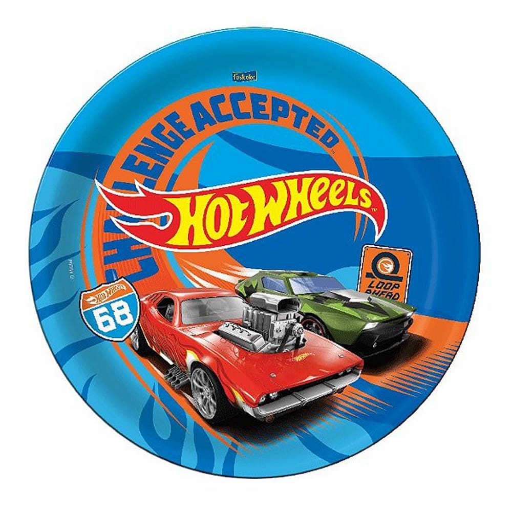 Prato Papel Hot Wheels C/8 Festcolor