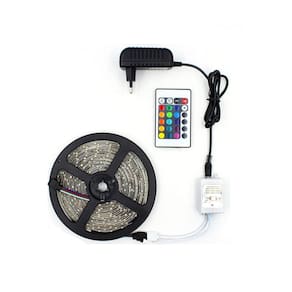 Fita Led Rgb 5 Metros Prova D`agua Com Controle e Fonte