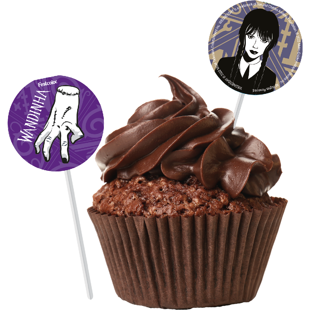 Topper P/ Doces Wandinha C/8 Festcolor